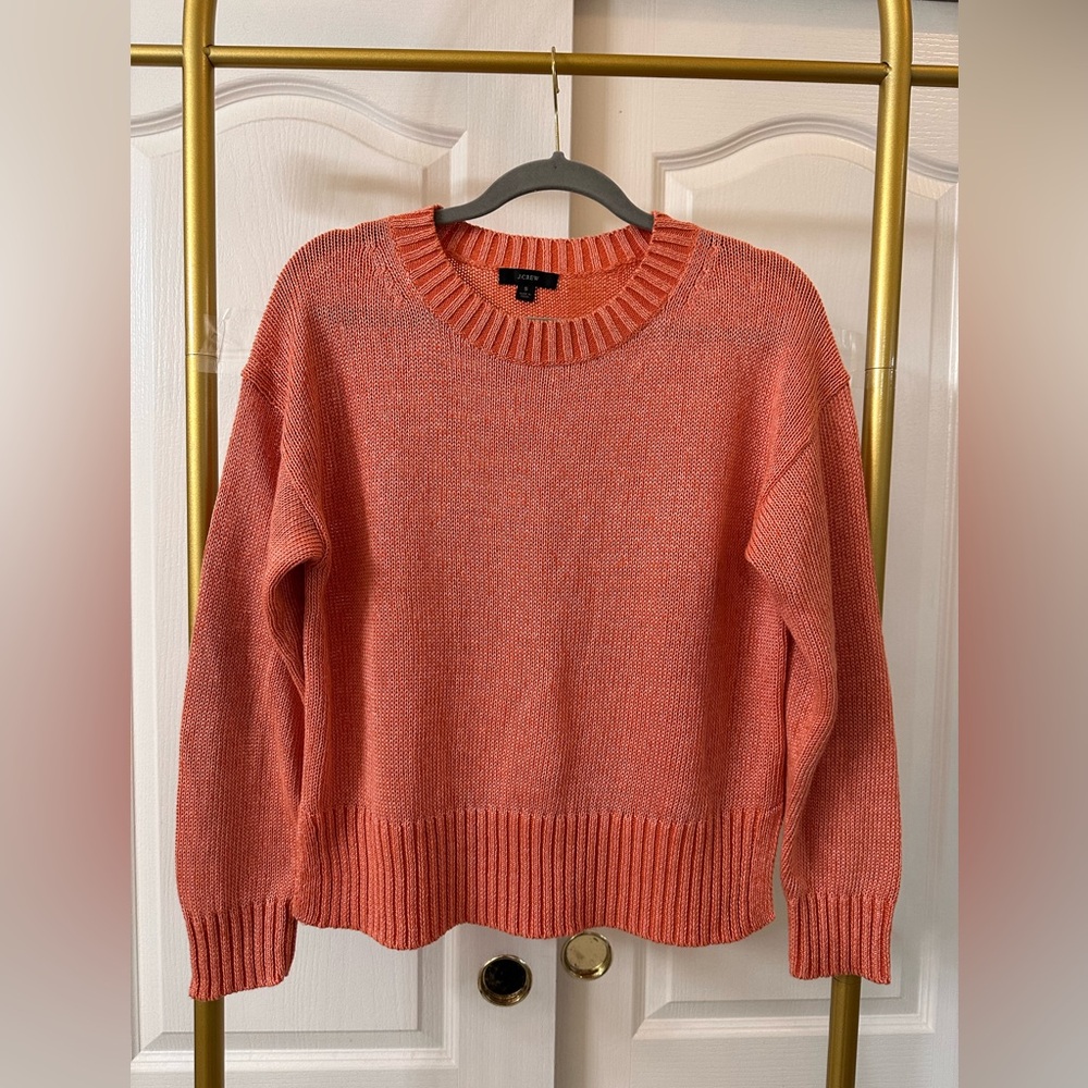 J. Crew Women’s Coral Summer Cotton & Linen Sweater - size S